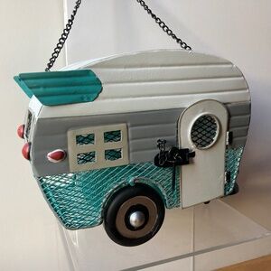 Retro Metal Camper Birdfeeder / Mesh Camper Birdfeeder